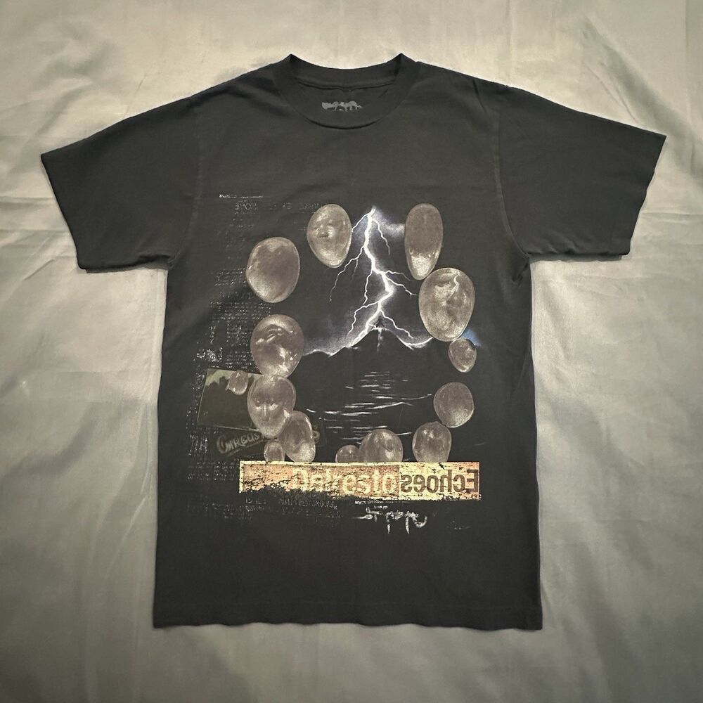 Travis Scott Utopia Circus Maximus Tour Delresto Echoes T-Shirt Mens Small Black